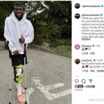 戴维斯社媒晒拄拐照片:赛季提前结束很糟糕,感谢大家的支持-世界杯足球-世界杯赛事-足球策略网